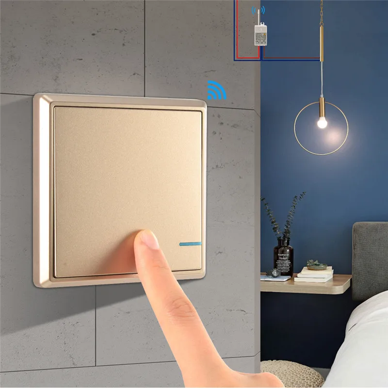 

Lamps LED Control Ceiling Kit Waterproof Switch and Receiver Switch Bulbs Wall Wireless Remote Wiring