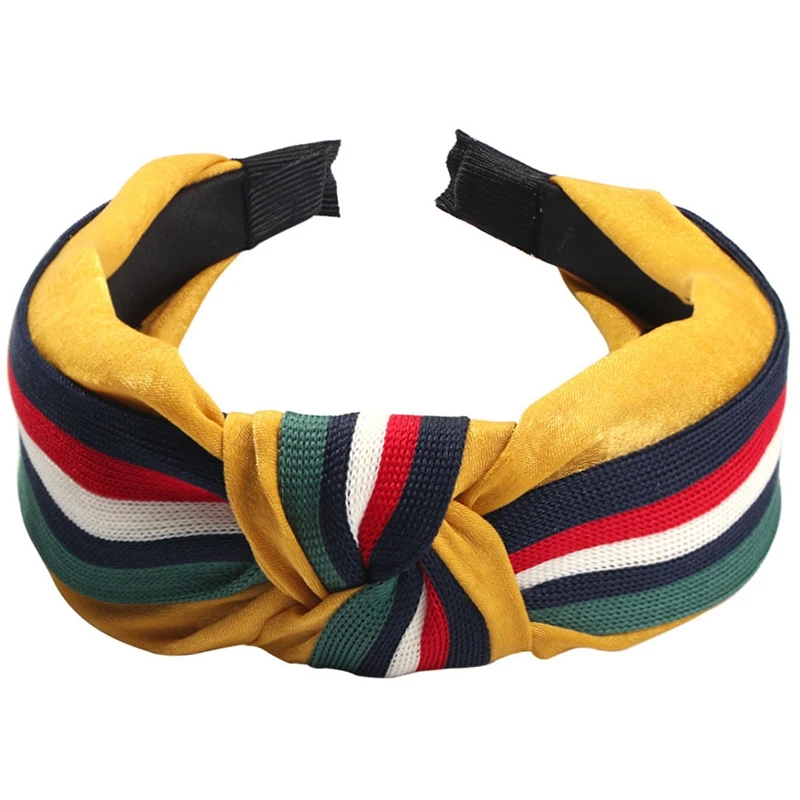 

Female South Korea East Gate Hair Hoop Simple Hundred Sets Middle Knot Wide Butterfly Hoop Stripe Cross Pressure Hair Ban