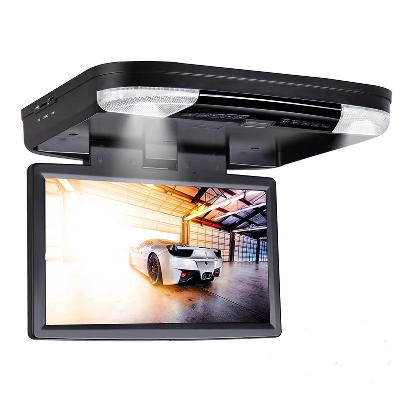 Автомобильный dvd-плеер встроенный HDMI порт USB SD IR/FM динамик с передатчиком 15,6 дюймов HD 1080P откидной вниз монитор крыши автомобиля MP5 ТВ в машине