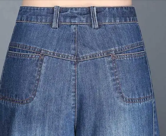 Осенне-весенние повседневные женские широкие джинсовые брюки с высокой ...