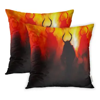 

Throw Pillow Covers Satan Demons Coming Devil Krampus Horror Fear Hell Superstition Vampire Pillow Case Pillowcase