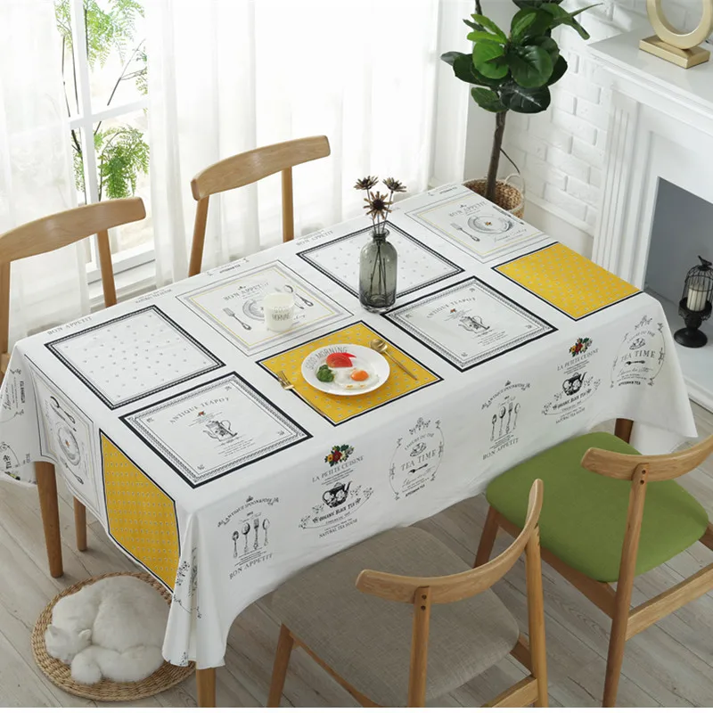 

French Style Tablecloth Nordic White Yellow Home Decor Rectangle Party Restaurant Mat Table Cover Haute Cotton Linen Table Cloth