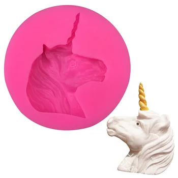Free shipping Unicorn soap silicone mold chocolate fudge cake decoration baking kitchen tools F0364