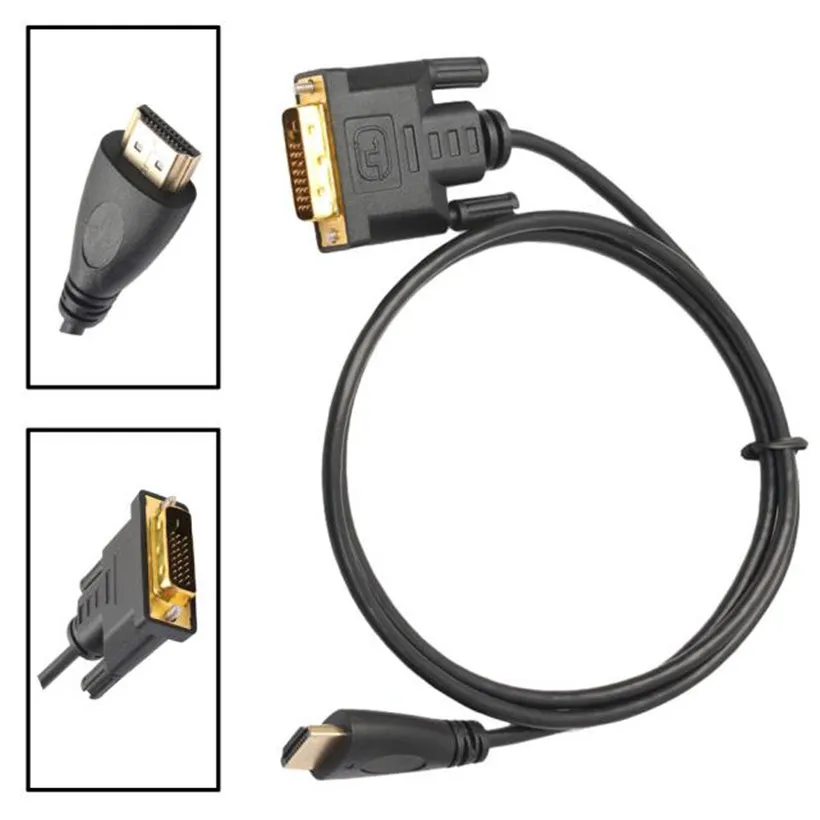 

Advanced2018 New Computer Adapter Micro 1M HDMI To DVI Male Cable Mutual DVI-D Male to HDMI Convert for HDTV HD