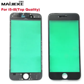 

MAIJIEKE 10PCS Top AAA+ Front Outer Glass with Frame Bezel for iPhone 8 7 6s 6 plus 5 5s Touch Panel Glass Replacement