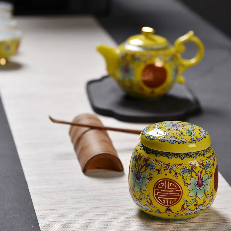Chinese Style Ceramic Tea Storage Box Jars Delicate Tin Food Candy Container Quality Spices Cans | Дом и сад