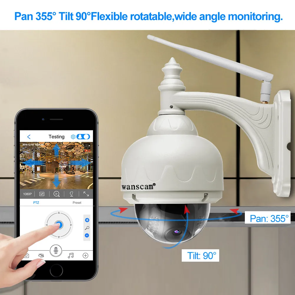 Wanscam 1080P PTZ IP камера Wi Fi наружная Сеть беспроводной безопасности CCTV наблюдения