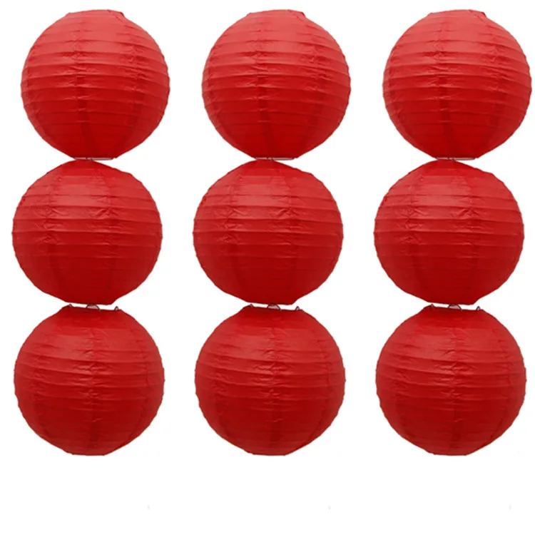 Wholesale 10 Pieces Red Round Chinese Paper Lantern Lampion Party