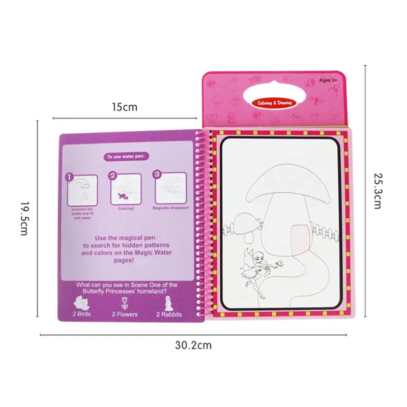 Aliexpress Buy 6 Colors Magic Water Drawing Book Coloring Doodle With Pen Painting Board Juguetes For Children Education Toy From