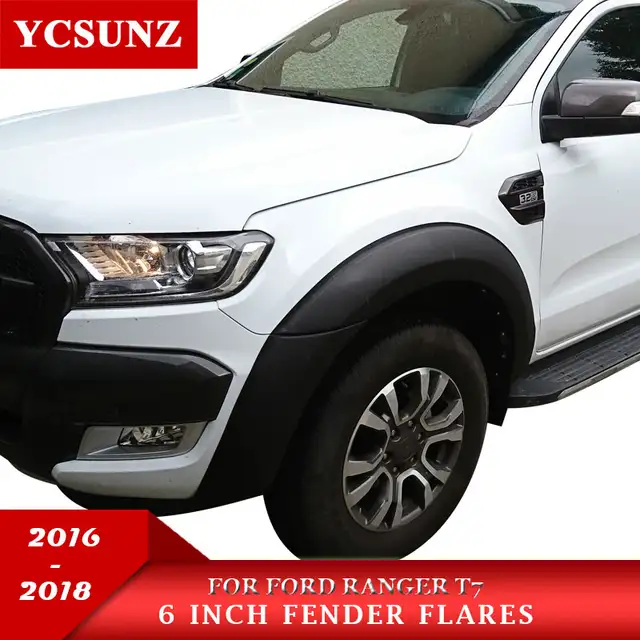 Us 22504 30 Off6 Inch Fender Flare Black Mudguard For Ford Ranger T6 T7 Wildtrak 2016 2017 2018 Double Cabin In Mudguards From Automobiles