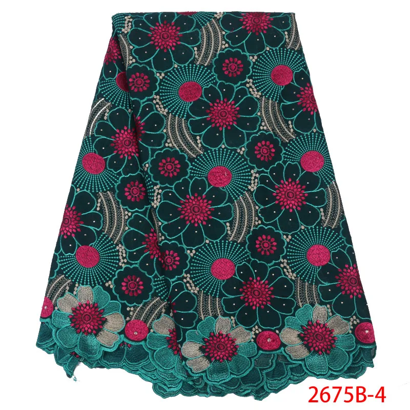 

Hot Sale Swiss Voile Cotton Lace Fabric Nigerian Swiss Voile Laces in Switzerland High Quality Cotton Dry Lace 5yards NA2675B-1