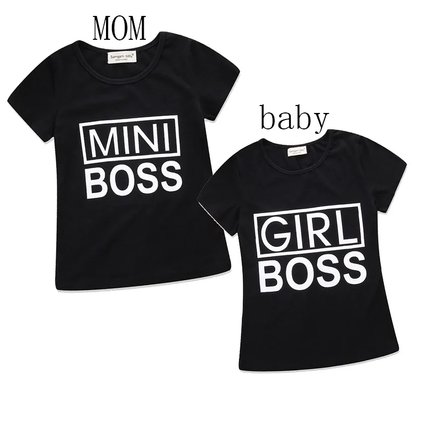 

mother daughter boss t shirts family matching outfits look mommy and me clothes mum mom mama and daughter baby dresses clothing