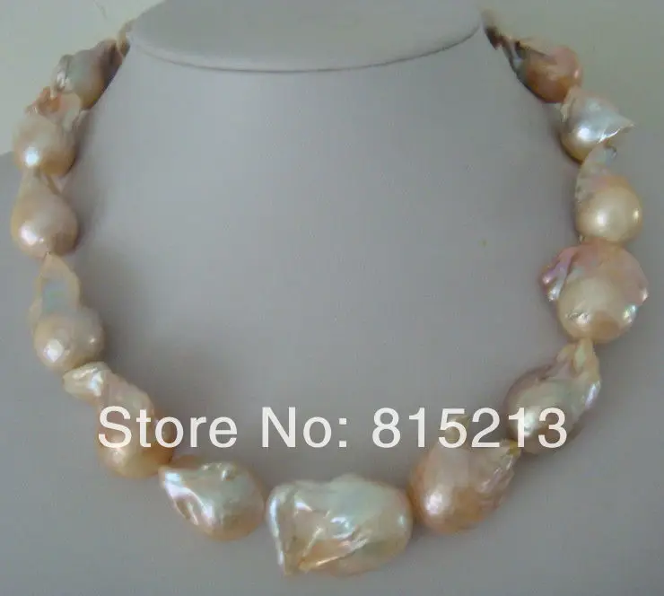 

ddh001189 natural south sea light pink pearl necklace