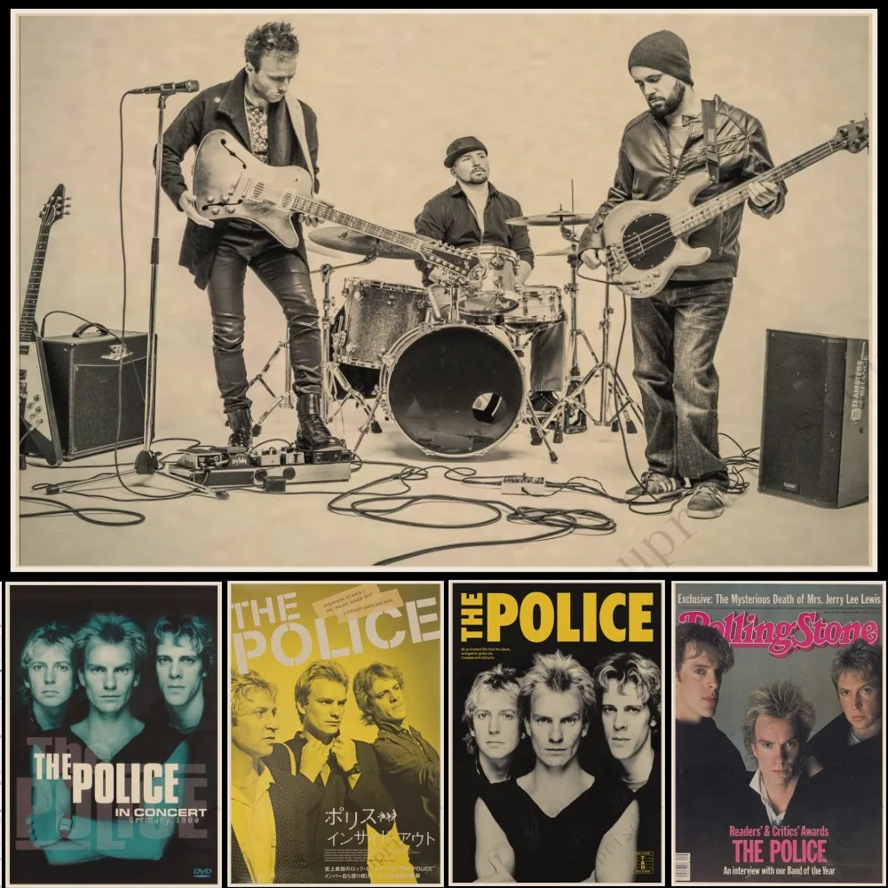 

The Police Home Furnishing decoration Kraft acid rock music Poster Drawing core Wall stickers buy 3 get 4 posters new style