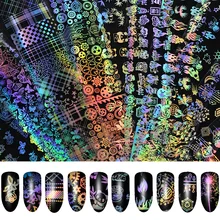 8 шт/9 шт/10 шт Shimmer Holo 4*20 см Звездная Фольга для ногтей красочные наклейки для ногтей Звездные блестки переводные наклейки для маникюра украшения для ногтей