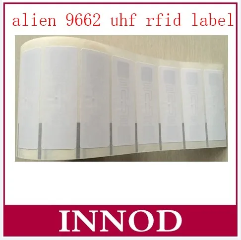 9662 uhf label Может печатать alien 9640 gen2 epc RFID стикер пассивная rfid-метка, UHF дальность этикетка наклейка с 9640 антенна мокрой инкрустация - Цвет: 9662 uhf label