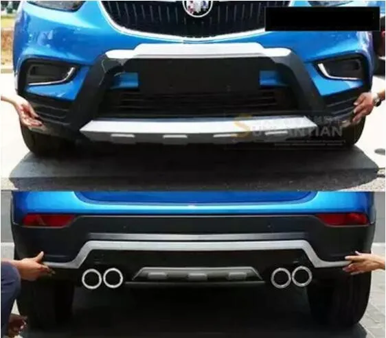 

JIOYNG ABS CHROME 4 OUTLET CAR FRONT+REAR BUMPERS PROTECTOR GUARD SKID PLATE FIT FOR 16-18 Buick ENCORE 2016 2017 2018