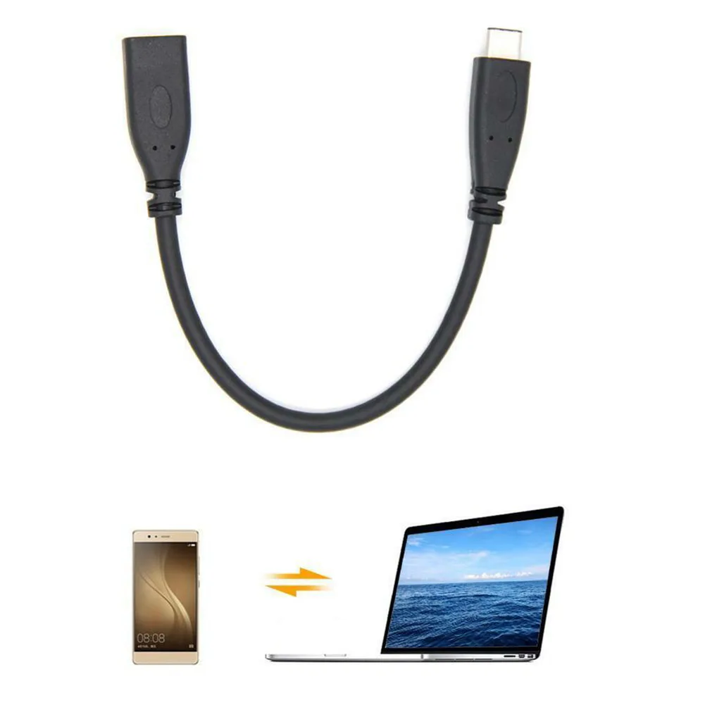 

0.2m-2m Extender Tablet Extension USB 3.1 Data Cable Black Accessories Replacement Type C Durable TPE Parts Male To Female Phone