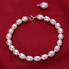 Bracelet en perles d'eau douce blanches naturelles pour femmes, joli Bracelet à brins de perles de Style OL ► Photo 3/5