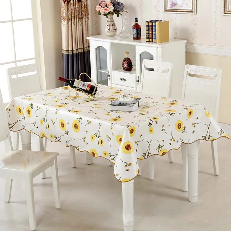 

PVC Table Cloth Rectangular Tablecloth Flowers Printed Waterproof Oilproof Tea Coffee Table Cover Home Decor toalha de mesa