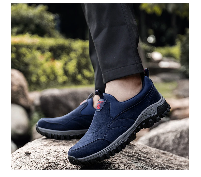 Male Walking shoes men Outdoor Athletic Shoes non-slip rubber Mens Sneakers faux suede Man footwear dad shoes big size 38-46