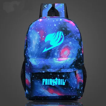 Anime Harajuku Fairy Tail Star Magic Guild logo shoulder zipper bag men schoolbags Naz rucksack