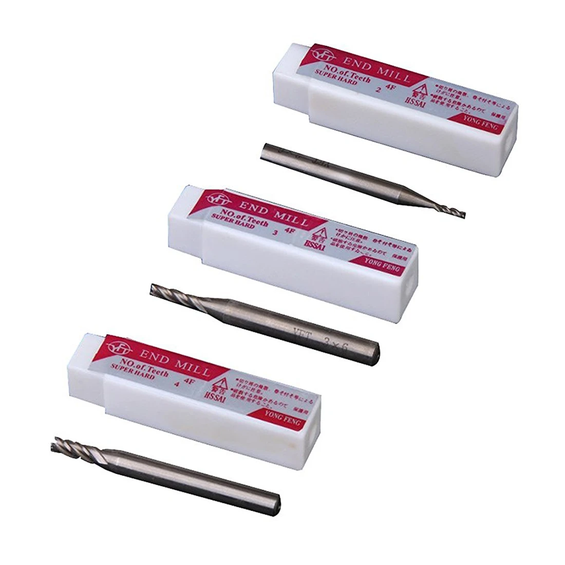 3 Shank HSS Shank Cutting Tool milling cutter With 4 flutes 2mm / 3mm