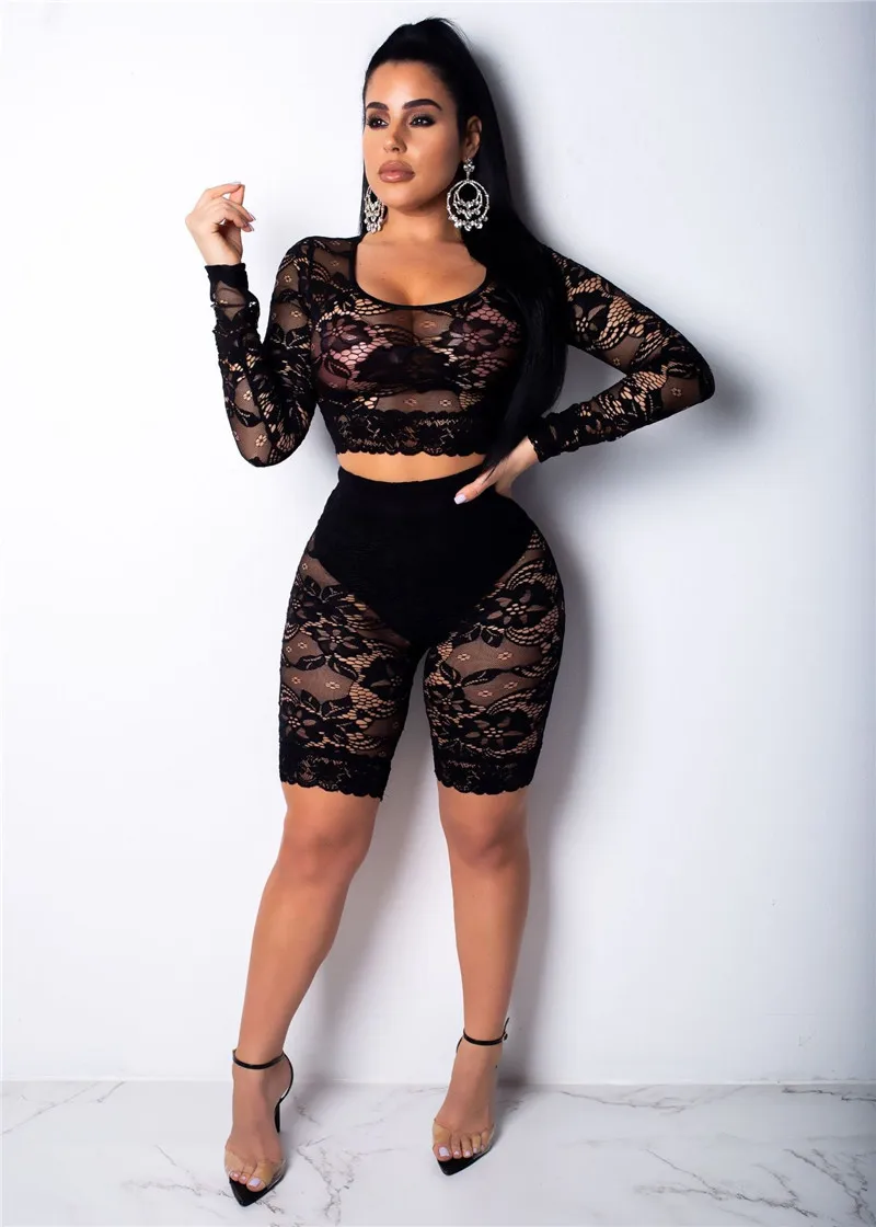 Lace two piece short set Clearance