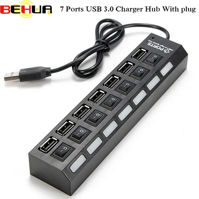 Cheap 7 Ports USB 3.0 Full Speed 480Mbps USB Hubs Multi Charger Hub Adapter with ON/OFF Switch for Laptop PC Computer Peripherals Cheap 7 Ports USB 3.0 Full Speed 480Mbps USB Hubs Multi Charger Hub Adapter with ON/OFF Switch for Laptop PC Computer Peripherals