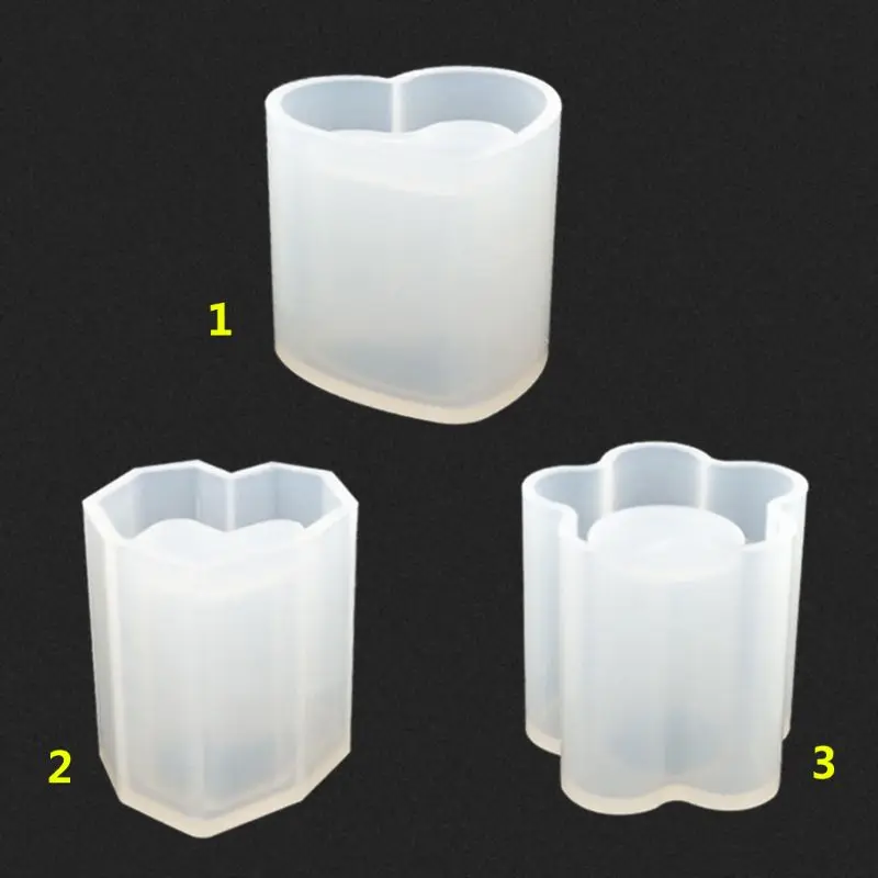 

Silicone Mold Pen Holder Container Storage DIY Epoxy Resin Flower Heart Shape Crafts Desk Decoration Jewelry Making Molds