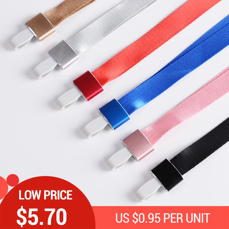 

Metallic buckle polyester rope badge lanyard for access card