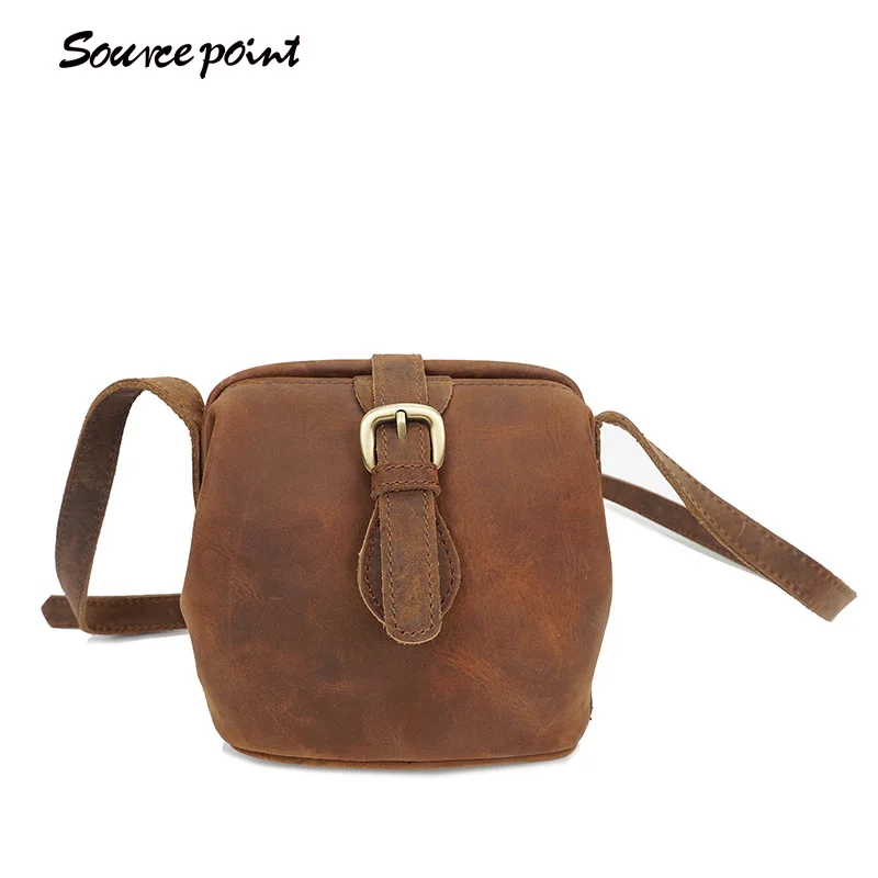 

YISHEN Women's Fashion Vintage Crossbody Bags Mini Shell Bags Crazy Horse Leather Shoulder Bags Casual Messenger Bags YD-002