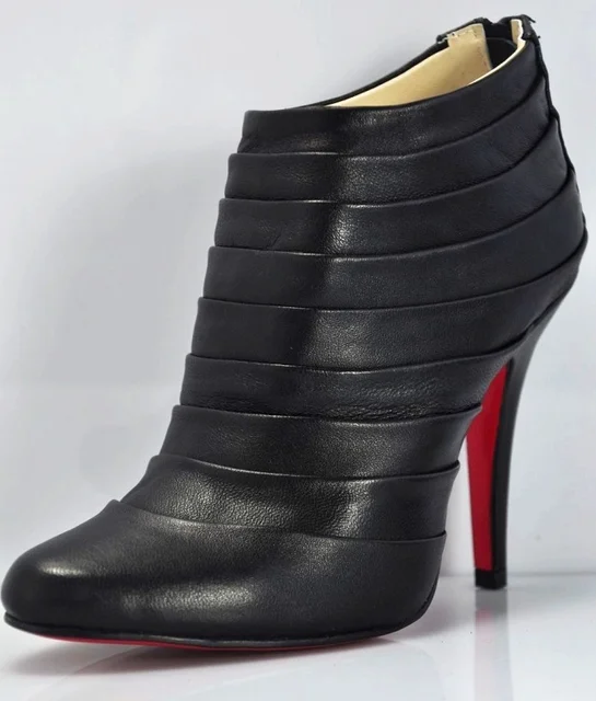 red bottom booties boots