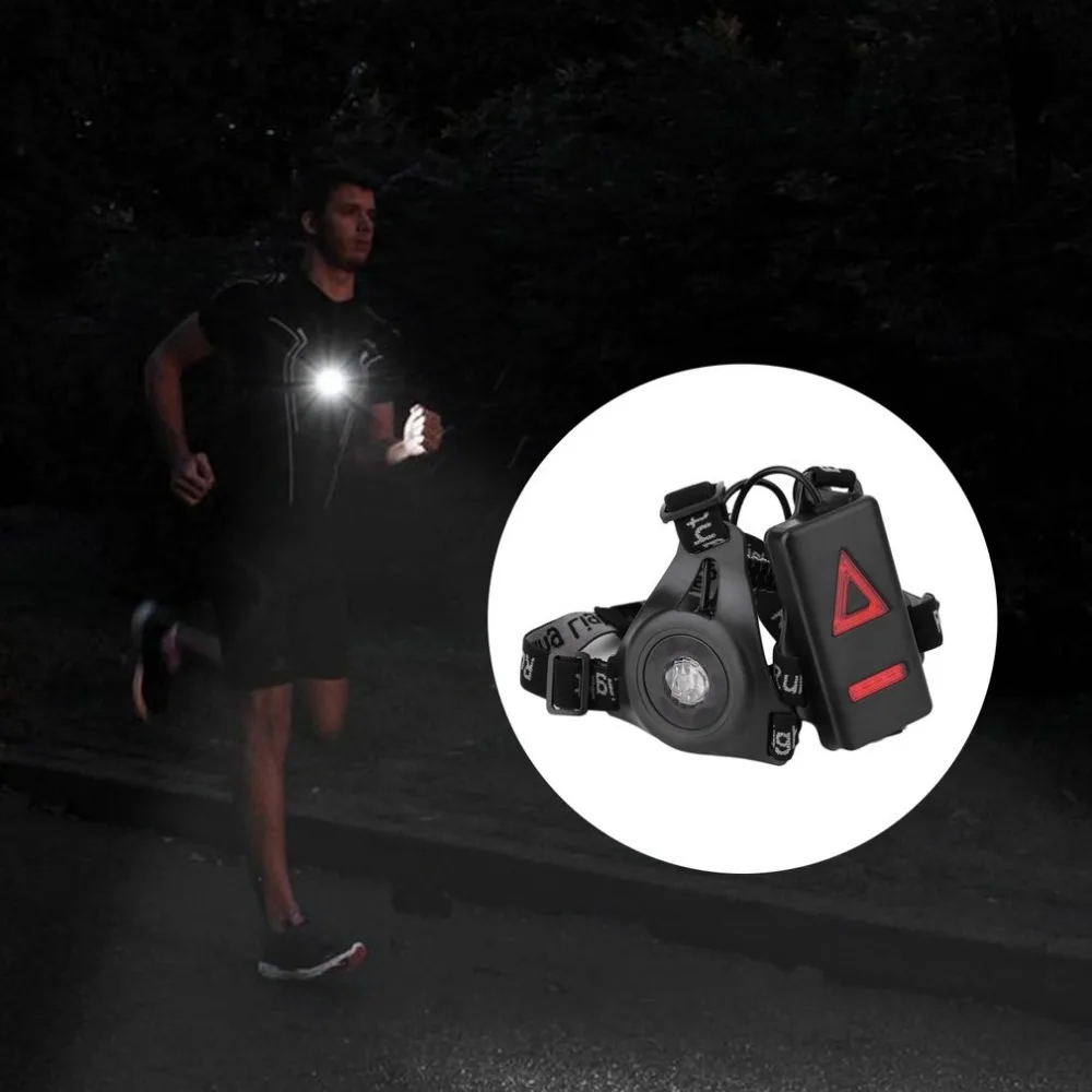 Discount Newest Outdoor Sport Running Lights Q5 LED Night Running Flashlight Warning Lights USB Charge Chest Lamp Drop shipping Hot Sale 24
