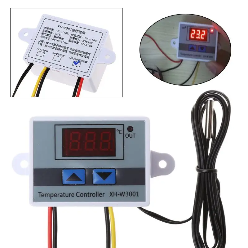 12V Digital LED Temperature Controller Thermostat Control Switch Probe