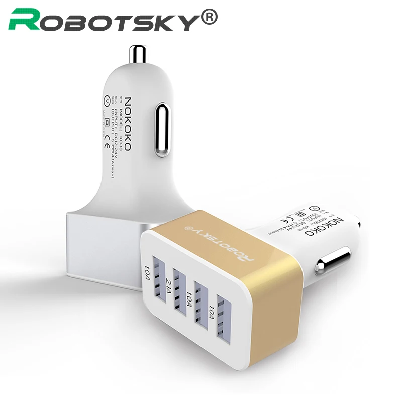 العالمي 5 فولت 2a شاحن سيارة 4 منافذ usb شاحن سيارة محول المقبس آيفون 6 6 ثانية سامسونج ل xiaomi هواوي