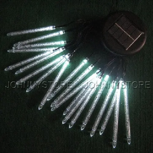 20 led solar powered string lights with water column shaped outdoor garden white light string 16 ...