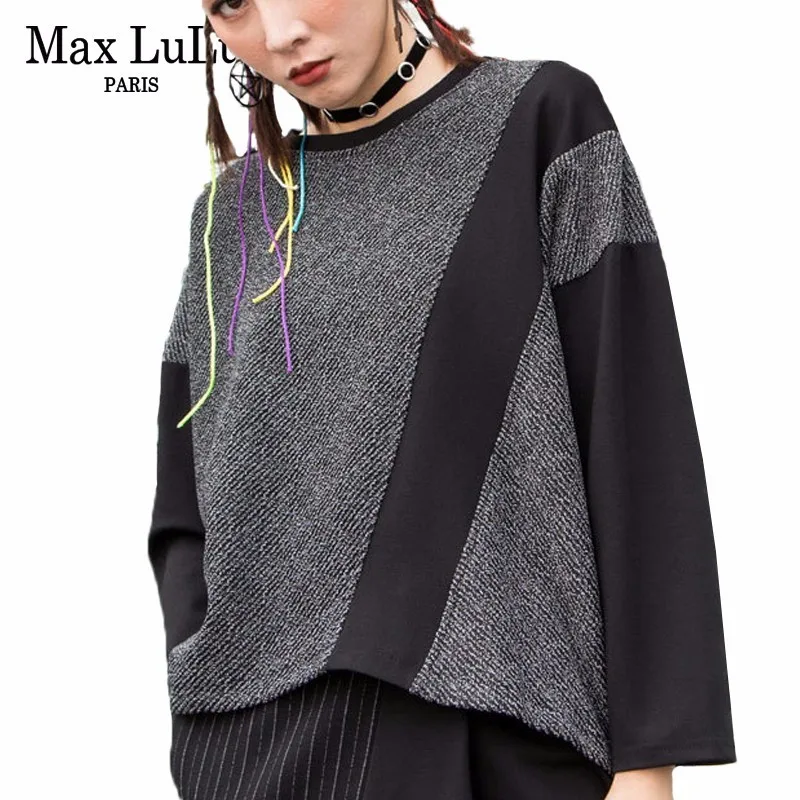 Max LuLu/Осенняя Европейская мода дизайнерские женские футболки в стиле панк с