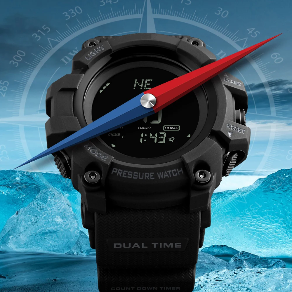 Skmei Men's Sports Watch Hours Pedometer Calories Digital Watch Altimeter Barometer Compass Thermometer Weather Men(Lowest price Skmei Men's Sports Watch Hours Pedometer Calories Digital Watch Altimeter Barometer Compass Thermometer Weather Men(Lowest price