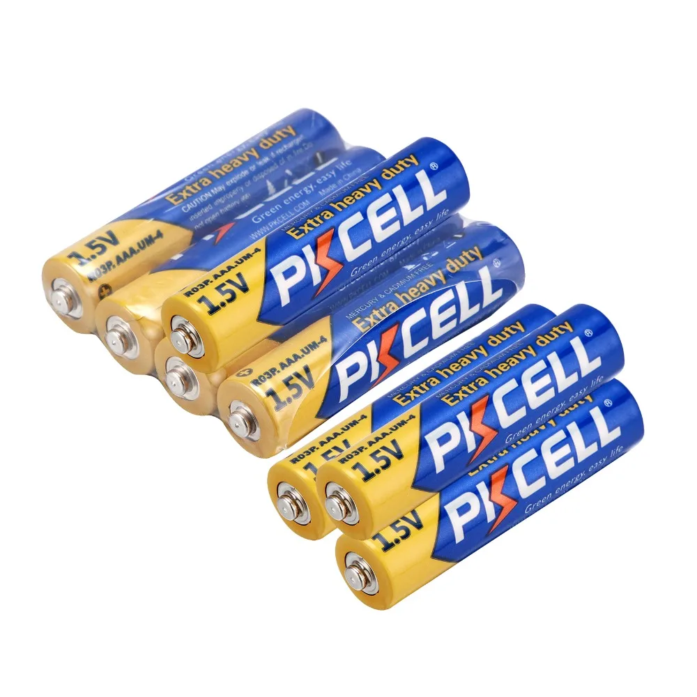 Русский склад 48 шт PKCELL AAA Батарея R03P 3A 1,5 V угольно-цинковые Extra Heavy Duty сухая Первичная батарея для Камера игрушечные рации