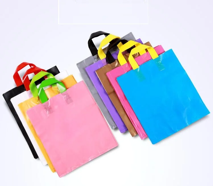 300pcs Print Logo Plastic Gift Bag Favor Jewelry Boutique Packaging Bag