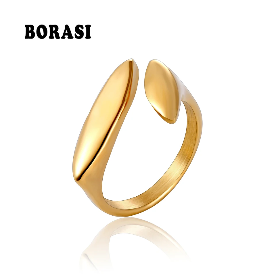

Top Quality Rings For Women Leaves The Ring Stainless Steel Gold Color Vintage Ring Engagement Wedding Brand New Fashion Jewelry