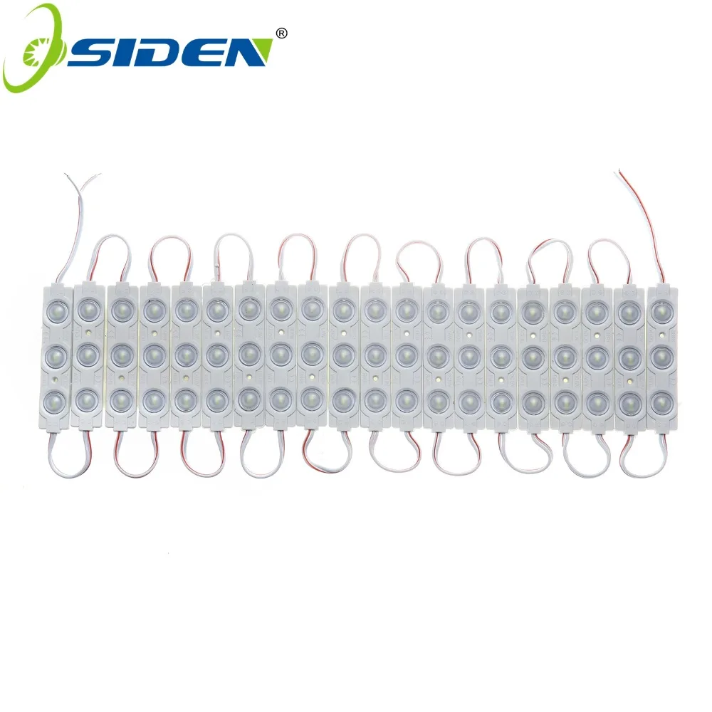 

OSIDEN 20pcs/lot NEW 5730 3LED Injection led Module 12V with lens Waterproof IP65 ,120degree1.5W white,LED sign,shop banner