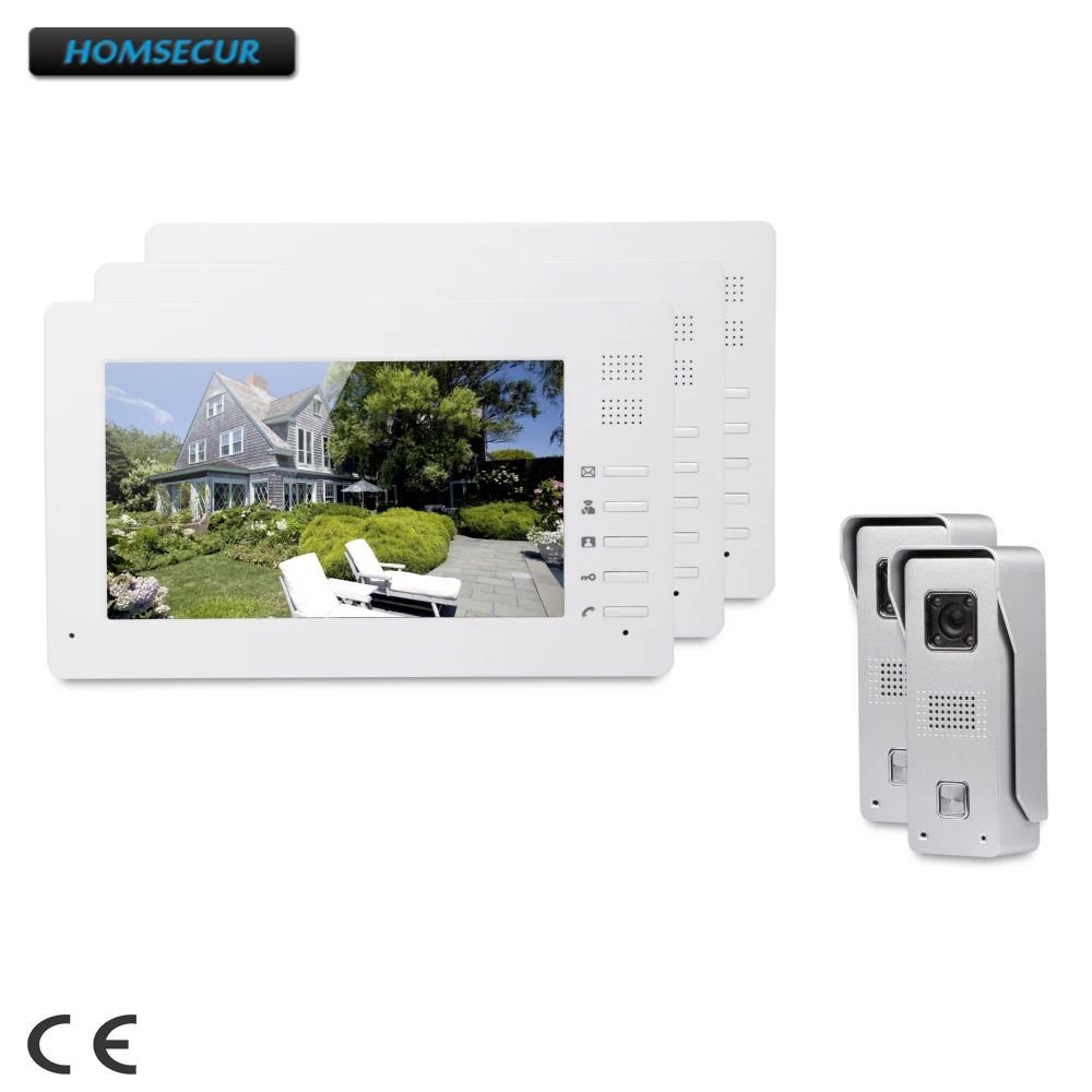 

HOMSECUR 7inch Wired Video Door Intercom System with One Button Unlock for Home Security XC002+XM706