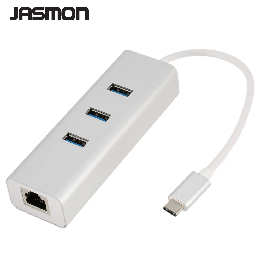 USB 3.1 Тип C до 3 3.0 + rj45 lan карты gigabit ethernet OTG HUB адаптер Алюминий крышка кабель для