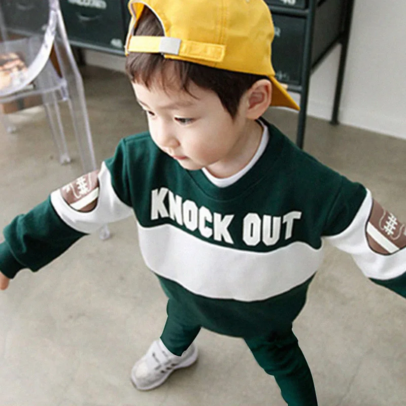 

Baby Boys Clothing Sets 2017 Spring Kids Sport Suit Full Sleeves Hoodie Top Green Pants Suits Kids Tracksuits for 1-8Years CC369