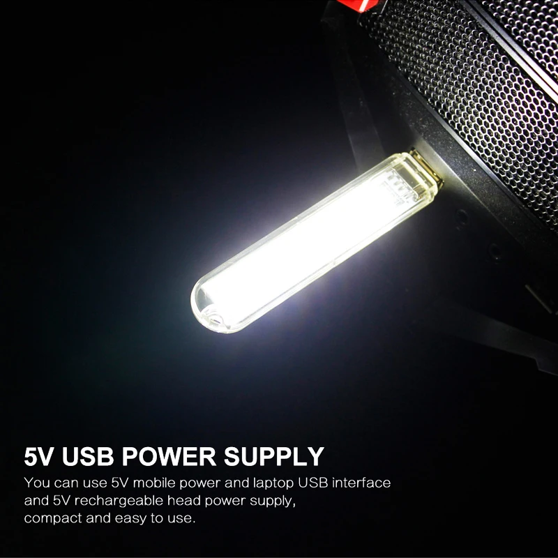 Chiclits 8 Led Night Light Mini 5V USB Book Light Computer Mobile Power USB Light WhiteWarm White (23)