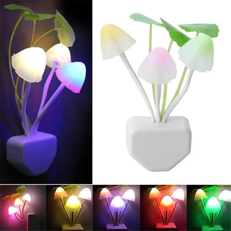 

Mushroom Night Light lamparas Lamp Changeable RGB With Dusk To Dawn Sensor Bedroom Lamp For Kids Baby Children Night Light