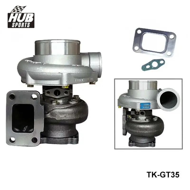 Hubsports - GT35 GT3582R Compressor:A/R 0.70 Turbine:A/R 82 T3 Flange wet float bearing 4 bolt 400-600hp turbocharger HU-GT35