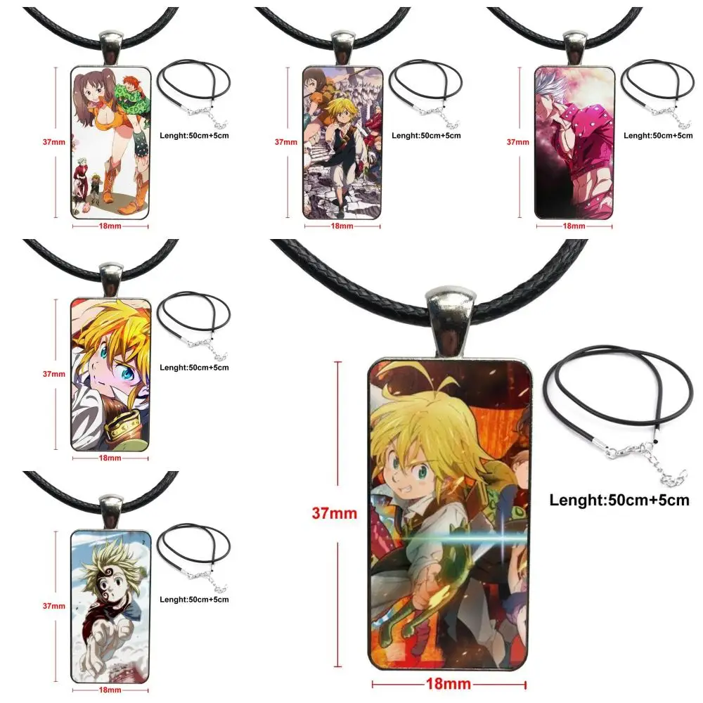 

Nanatsu No Taizai Necklace Fashion Long Chain With Rectangle Necklace Jewelry For Women Kids